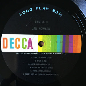 Jan Howard : Bad Seed (LP, Mono)