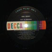 Load image into Gallery viewer, Bing Crosby : Easy To Remember (LP, Comp, Mono, RE)
