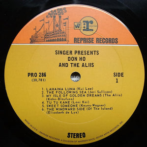 Don Ho And The Aliis : Singer Presents (LP, Album)