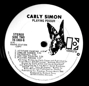 Carly Simon : Playing Possum (LP, Album, Promo)