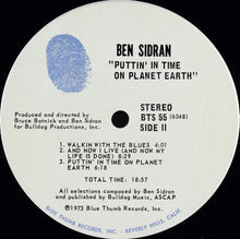 Load image into Gallery viewer, Ben Sidran : Puttin&#39; In Time On Planet Earth (LP, Album, Pit)
