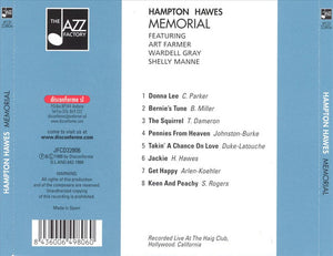 Hampton Hawes : Memorial (CD, Album, RE)