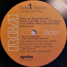 Load image into Gallery viewer, Kenny Price : &quot;Sea Of Heartbreak&quot; / &quot;Don&#39;t Tell Me Your Troubles&quot; And Other Don Gibson HIts (LP, Album)
