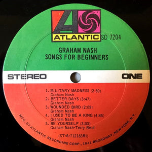 Graham Nash : Songs For Beginners (LP, Album, RI )