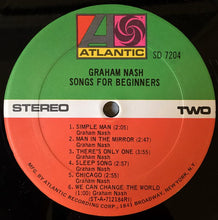Load image into Gallery viewer, Graham Nash : Songs For Beginners (LP, Album, RI )
