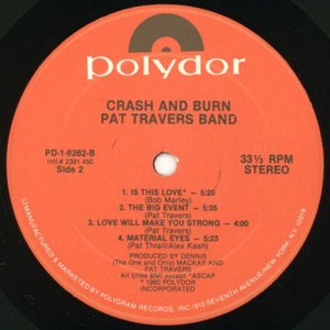 Pat Travers Band : Crash And Burn (LP, Album)