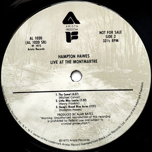 Hampton Hawes : Live At The Montmartre (LP, Album, Promo)