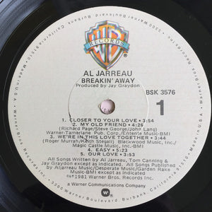 Al Jarreau : Breakin' Away (LP, Album, Win)