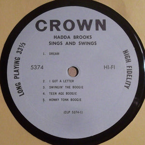 Hadda Brooks : Sings And Swings (LP, Album, Mono)