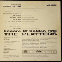 Laden Sie das Bild in den Galerie-Viewer, The Platters : Encore Of Golden Hits (LP, Comp, Mono)
