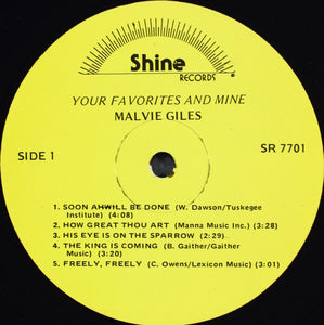 Malvie Lee Giles : Your Favorites And Mine (LP, Album)