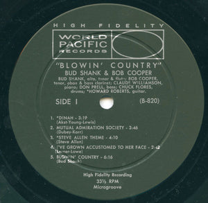 Bud Shank & Bob Cooper : Blowin' Country (LP, Album, Mono)