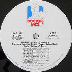 Coleman Hawkins, Lester Young, Eddie "Lockjaw" Davis, Julian Dash : Classic Tenors Volume 2 (LP, Comp, Mono, Promo)