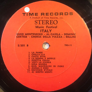 Hugo Montenegro, Chorus Della Piazza, Al Caiola, Dominic Cortese, Luciano Bellini : Music Festival: Italy (LP, Album)