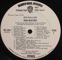 Load image into Gallery viewer, Rod McKuen : New Ballads (LP, Album, Promo)
