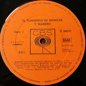 Manitas De Plata & Manero* :  Flamenco De Manitas Et De Manero (LP, Album)