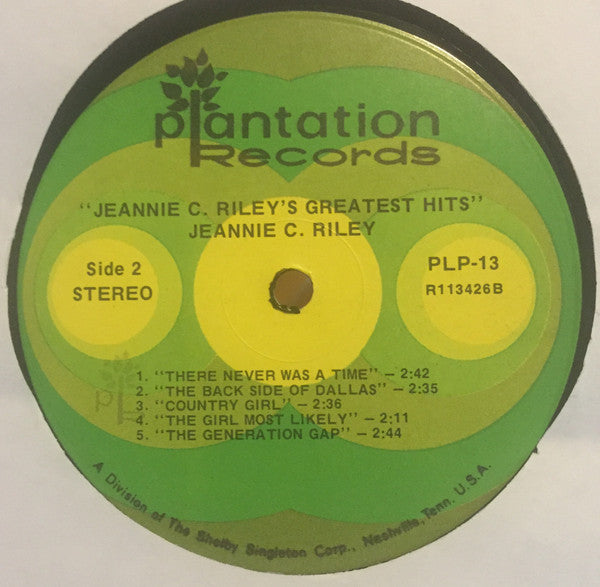 Buy Jeannie C. Riley : Jeannie C. Riley's Greatest Hits (LP, Comp, Club ...