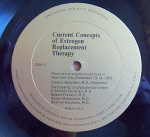 Various : Current Concepts of Estrogen Replacement Therapy (LP, Album, Mono)