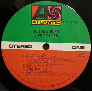 Bette Midler : Live At Last (2xLP, Album, PRC)