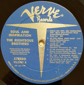 The Righteous Brothers : Soul & Inspiration (LP, Album, MGM)