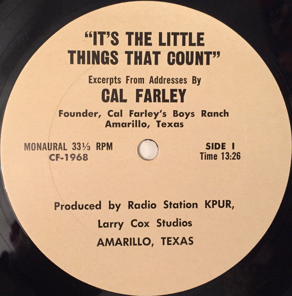 Cal Farley : It's The Little Things That Count (LP, Album, Mono)