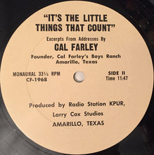 Laden Sie das Bild in den Galerie-Viewer, Cal Farley : It&#39;s The Little Things That Count (LP, Album, Mono)
