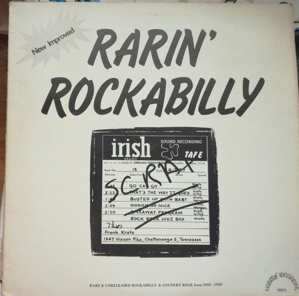Various : Rarin' Rockabilly - Rare & Unreleased Rockabilly & Country Rock from 1956-1959 (LP, Comp)