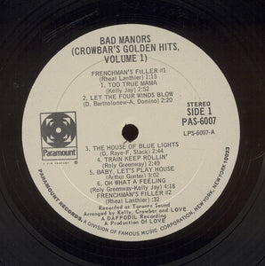 Crowbar (3) : Bad Manors (Crowbar's Golden Hits, Volume 1) (LP, Album, Gat)