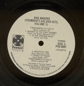 Crowbar (3) : Bad Manors (Crowbar's Golden Hits, Volume 1) (LP, Album, Gat)