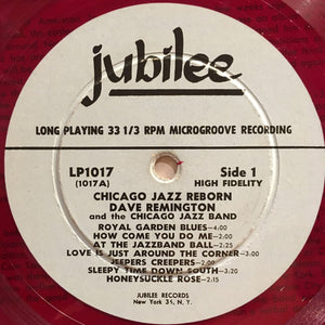 Dave Remington, The Chicago Jazz Band : Chicago Jazz Reborn (LP, Album, Red)