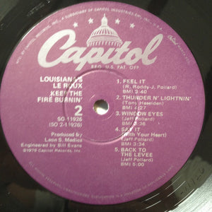Louisiana's Le Roux* : Keep The Fire Burnin' (LP, Album, Win)