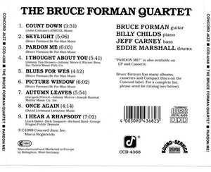 The Bruce Forman Quartet : Pardon Me! (CD, Album)