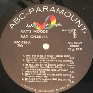 Ray Charles His Orchestra And Chorus* : Ray's Moods (LP, Album, Mono)