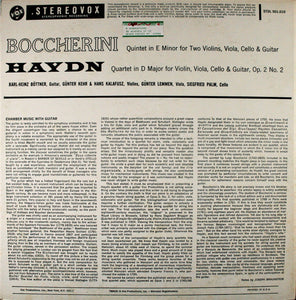 Haydn* / Boccherini* : Haydn Guitar Quartet Boccherini Guitar Quintet (LP, Album)