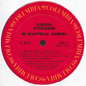 Barbra Streisand : Je m'appelle Barbra (LP, Album, RE)