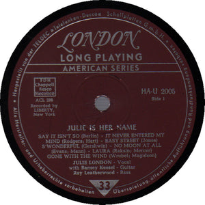 Julie London : Julie Is Her Name (LP, Album, Mono)