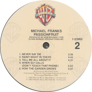 Michael Franks : Passionfruit (LP, Album, Jac)