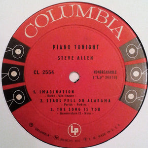 Steve Allen (3) : Piano Tonight! (10", RE)