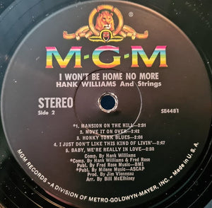 Hank Williams : I Won't Be Home No More (LP, Comp)
