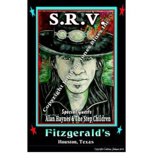 Poster by Cadillac Johnson/Lennie Jones of Stevie Ray Vaughan at Fitzgerald's in Houston, Texas