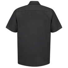 Load image into Gallery viewer, Short Sleeved Black Record Town Work Shirt Back View
