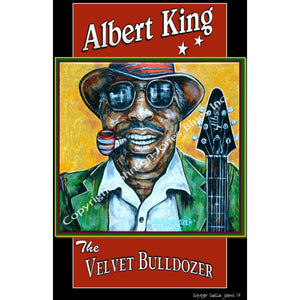 12 x 18 poster of tribute to blues legend, Albert King - The Velvet Bulldozer