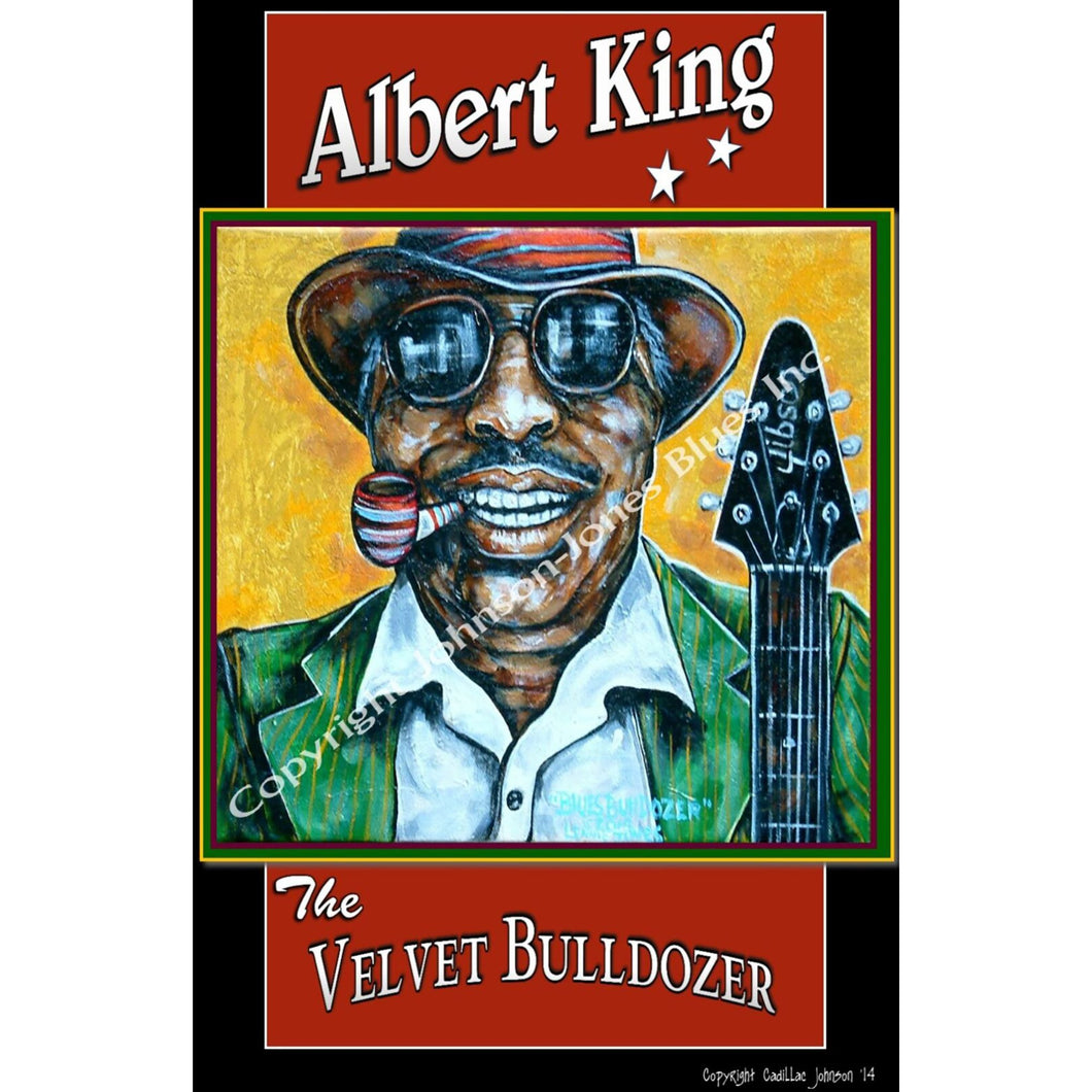 12 x 18 poster of tribute to blues legend, Albert King - The Velvet Bulldozer