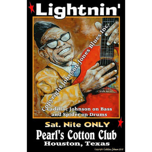 This is one is Lightning Hopkins at Pearl's Cotton Club with Cadillac Johnson on bass and Spider on drums.